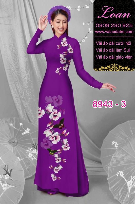 Vải áo dài hoa 3D