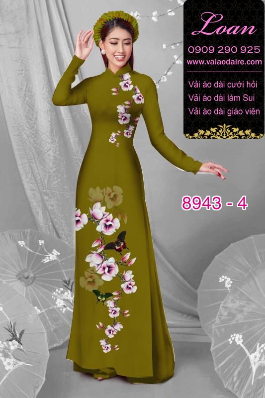 Vải áo dài hoa 3D