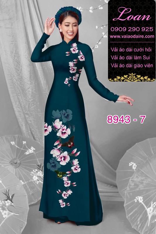 Vải áo dài hoa 3D