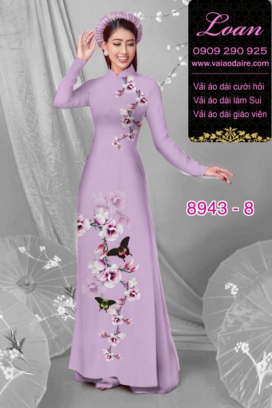 Vải áo dài hoa 3D
