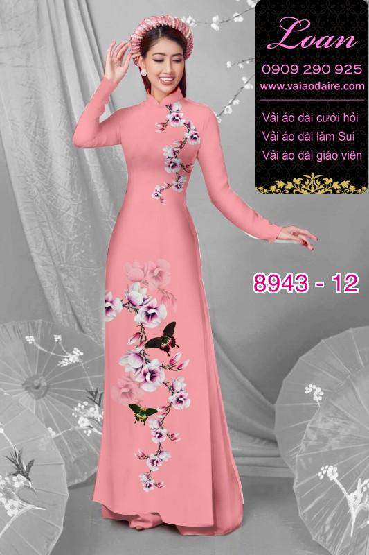 Vải áo dài hoa 3D