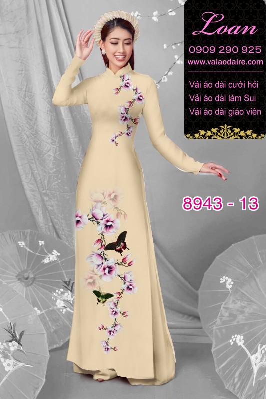 Vải áo dài hoa 3D