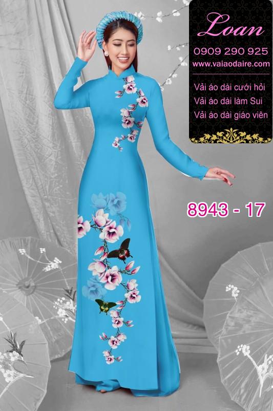 Vải áo dài hoa 3D