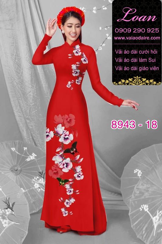 Vải áo dài hoa 3D