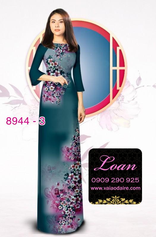 Vải áo dài hoa 3D