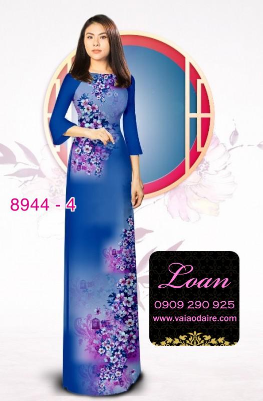 Vải áo dài hoa 3D