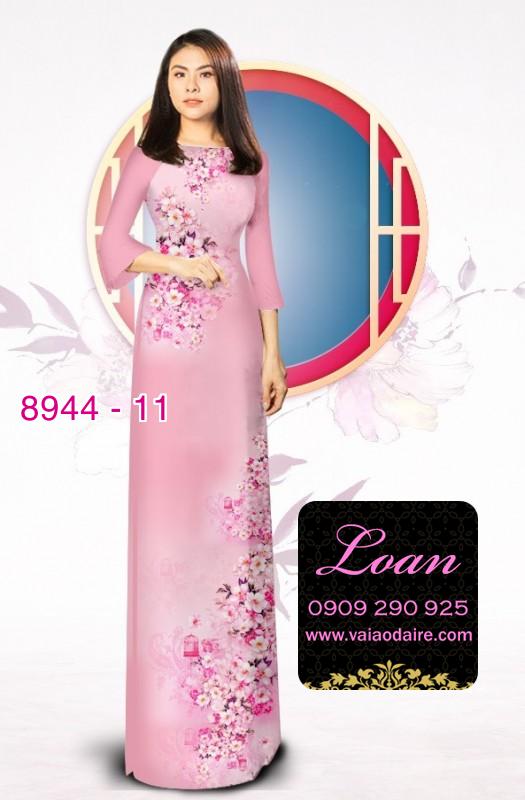 Vải áo dài hoa 3D
