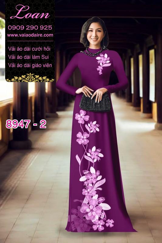 Vải áo dài hoa 3D