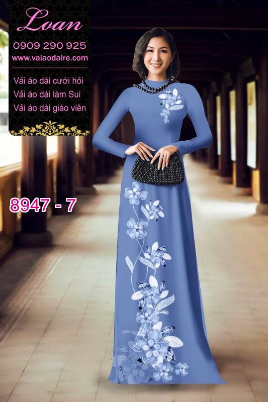 Vải áo dài hoa 3D