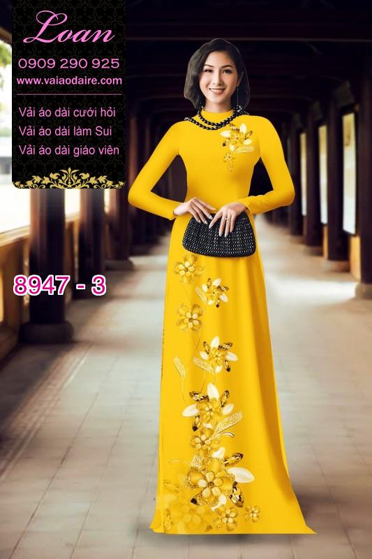 Vải áo dài hoa 3D