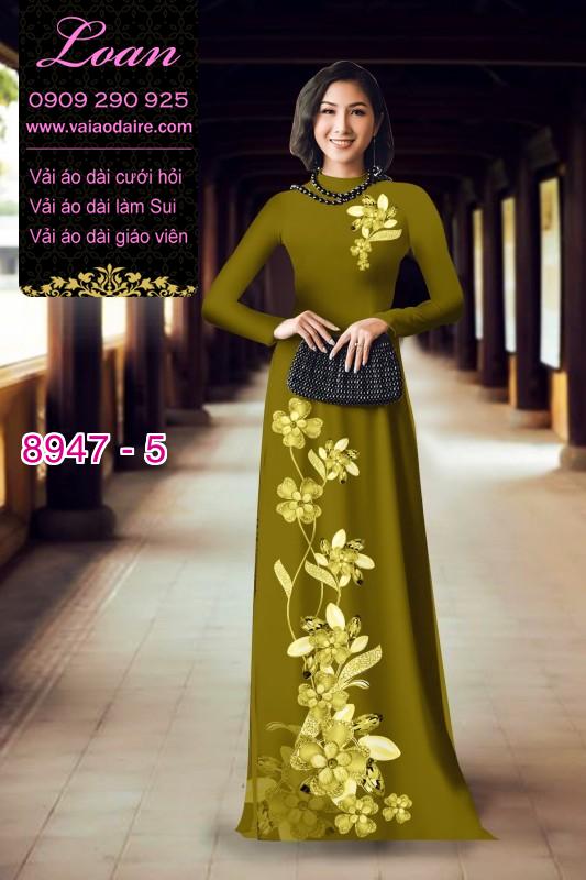 Vải áo dài hoa 3D