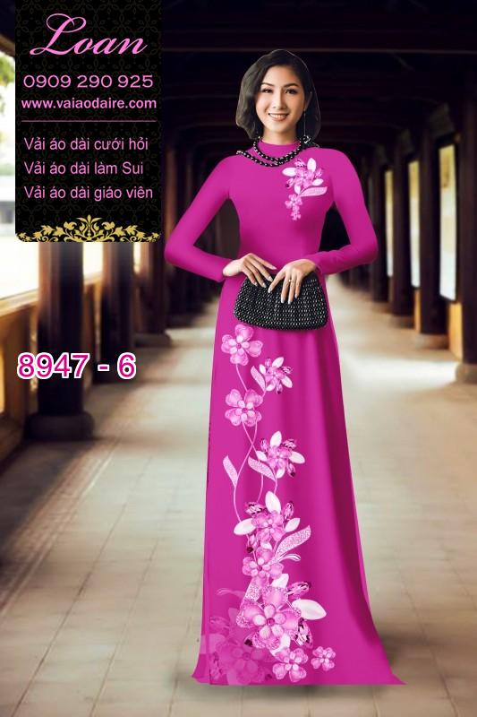 Vải áo dài hoa 3D