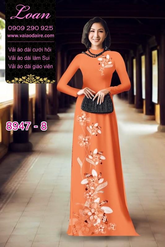 Vải áo dài hoa 3D