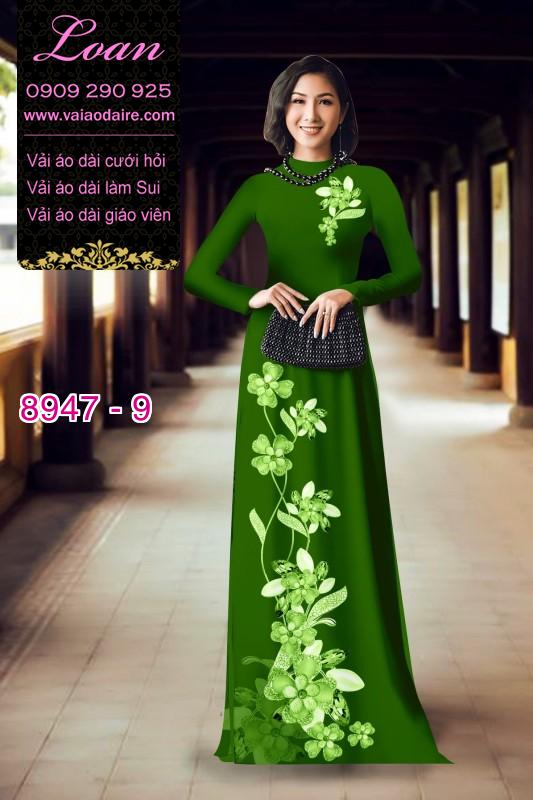 Vải áo dài hoa 3D