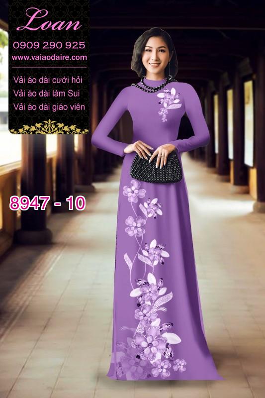 Vải áo dài hoa 3D