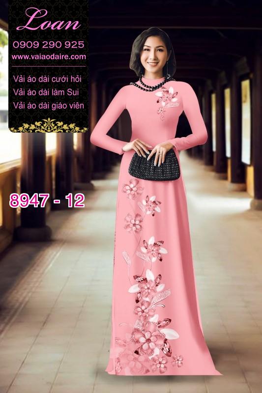 Vải áo dài hoa 3D