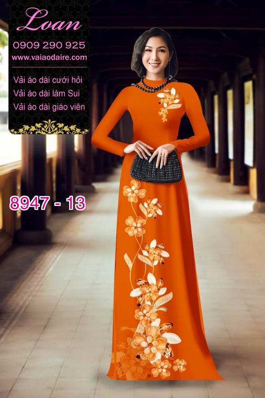 Vải áo dài hoa 3D