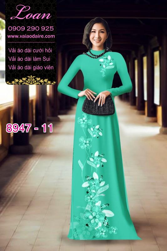 Vải áo dài hoa 3D