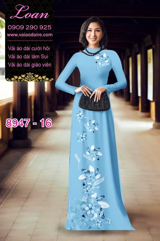 Vải áo dài hoa 3D