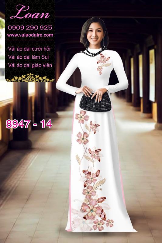 Vải áo dài hoa 3D