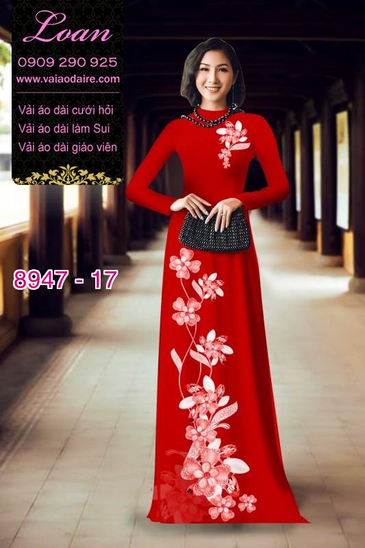Vải áo dài hoa 3D