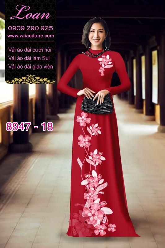 Vải áo dài hoa 3D
