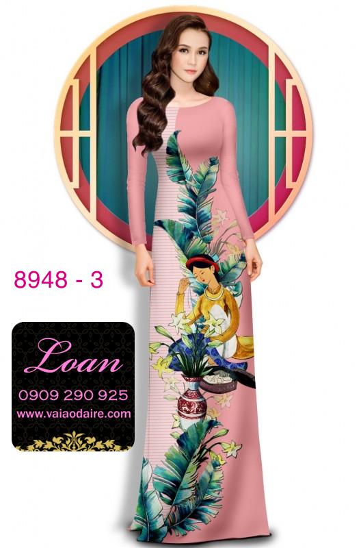 Vải áo dài hình thiếu nữ