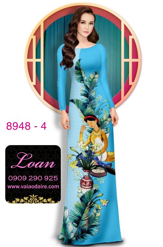 Vải áo dài hình thiếu nữ