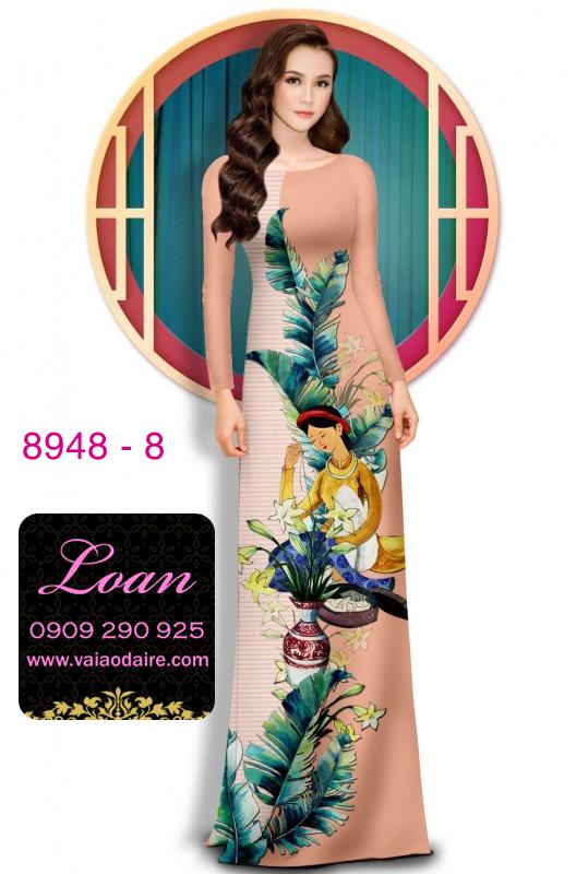 Vải áo dài hình thiếu nữ