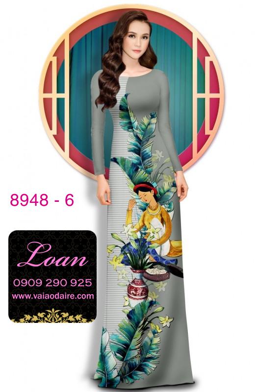 Vải áo dài hình thiếu nữ