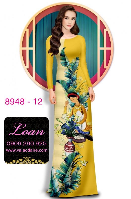 Vải áo dài hình thiếu nữ