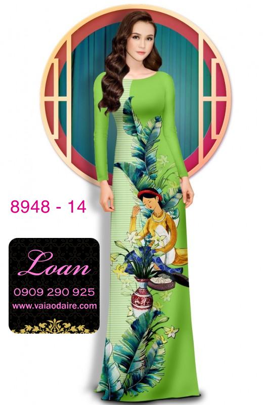 Vải áo dài hình thiếu nữ