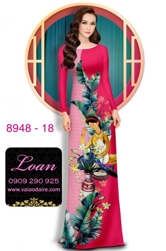 Vải áo dài hình thiếu nữ