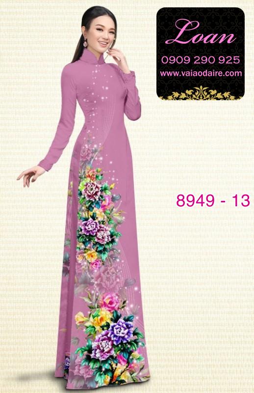 Vải áo dài hoa 3D