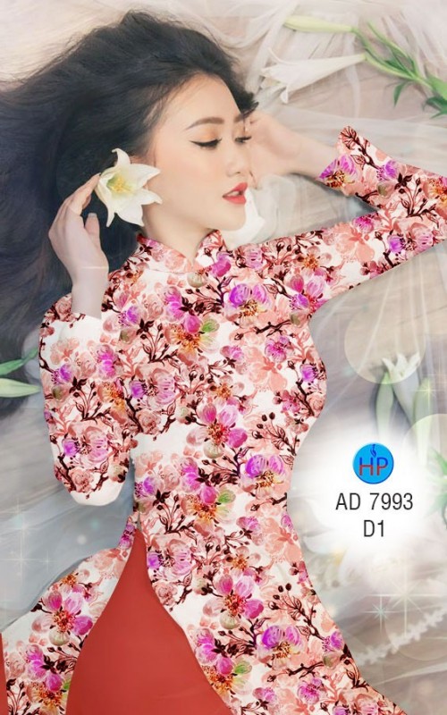 Vải áo dài hoa nhí