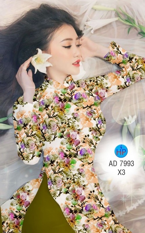 Vải áo dài hoa nhí