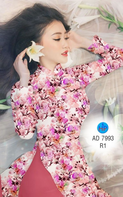 Vải áo dài hoa nhí