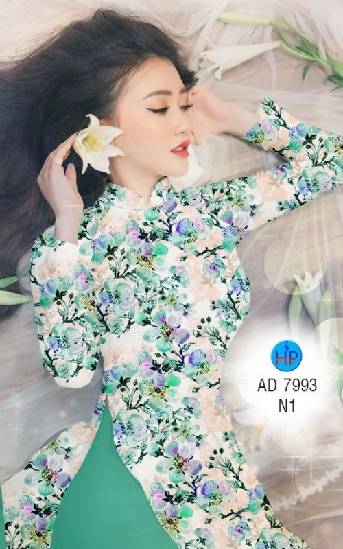 Vải áo dài hoa nhí