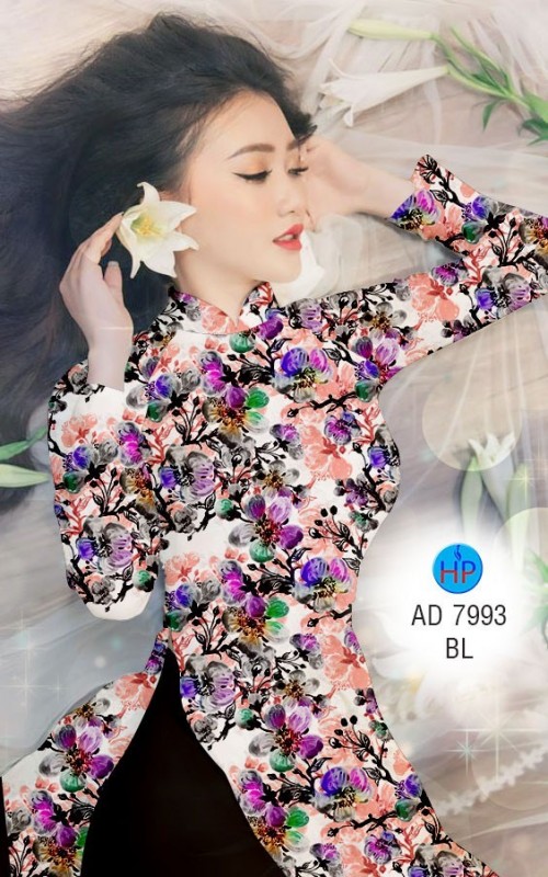 Vải áo dài hoa nhí
