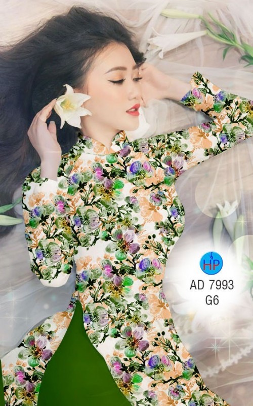Vải áo dài hoa nhí