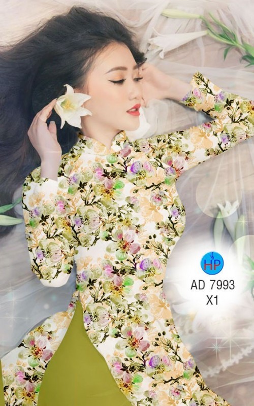 Vải áo dài hoa nhí