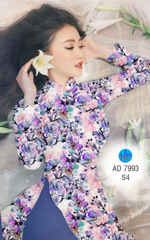 Vải áo dài hoa nhí