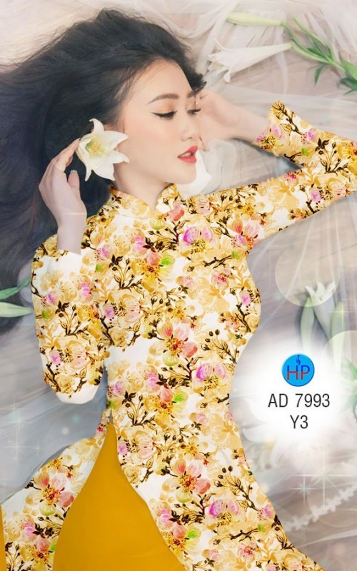 Vải áo dài hoa nhí
