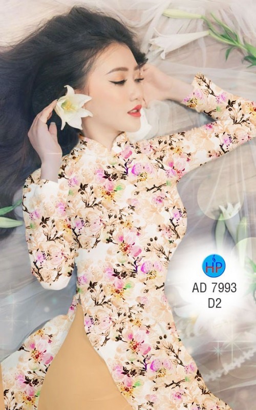 Vải áo dài hoa nhí