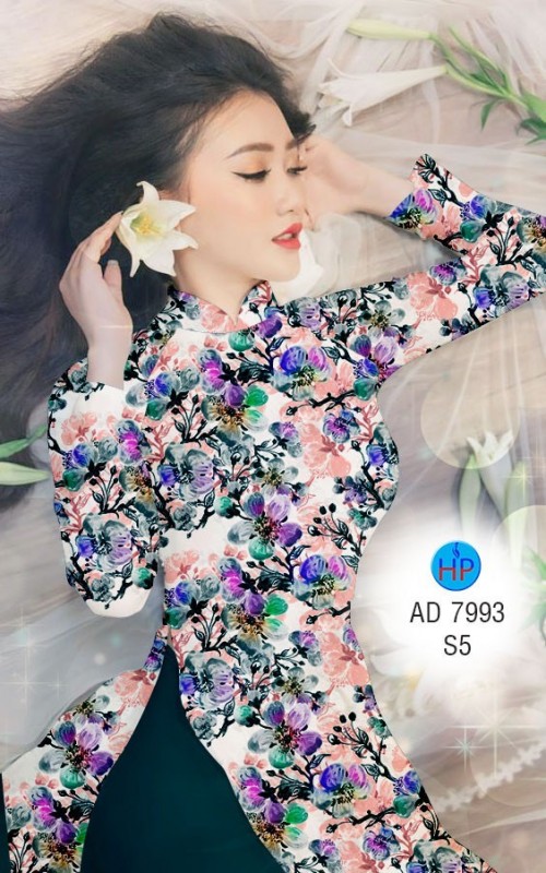 Vải áo dài hoa nhí