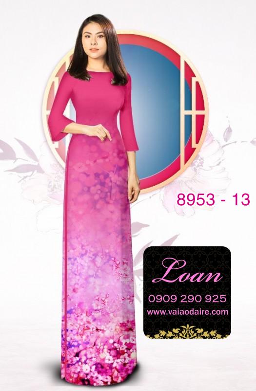 Vải áo dài hoa 3D