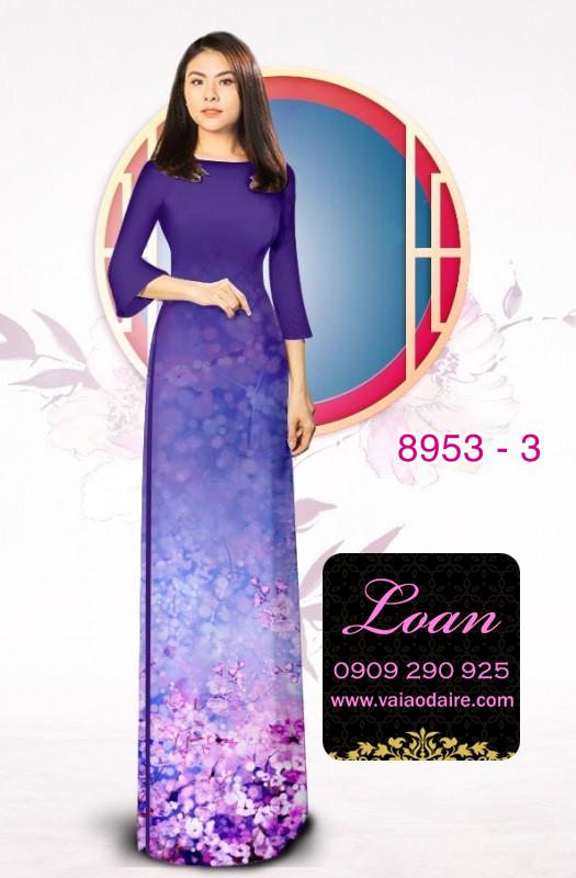 Vải áo dài hoa 3D