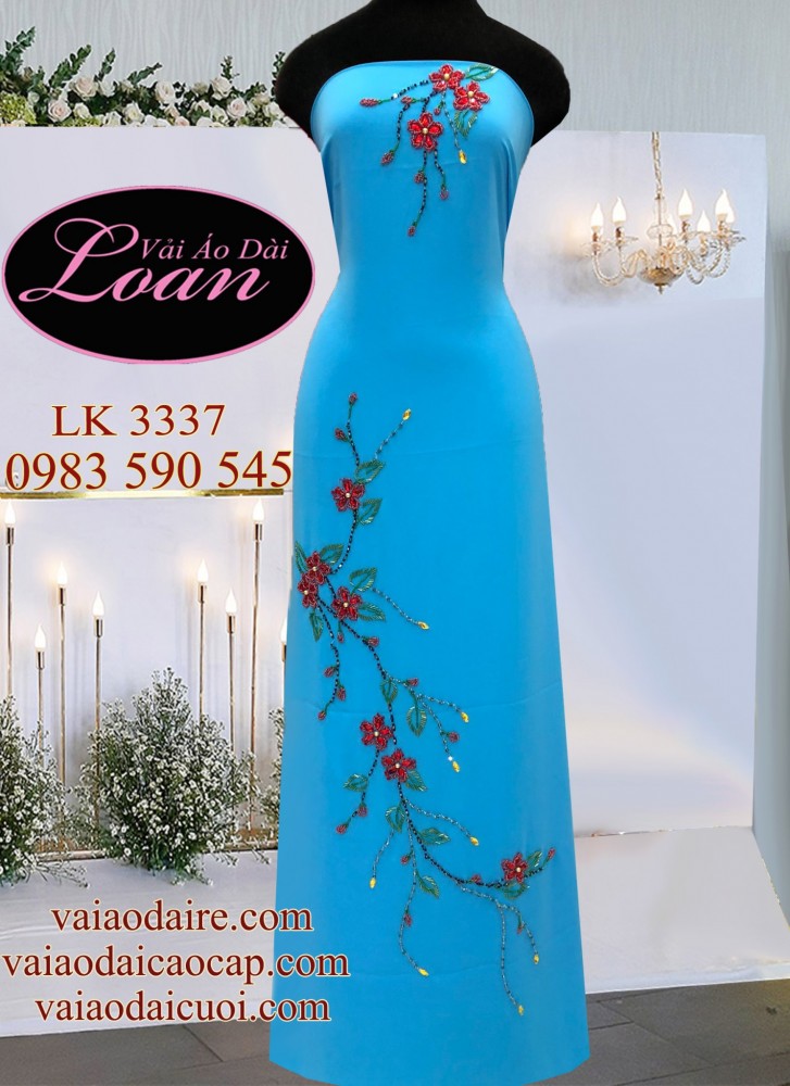 Vải áo dài kết hoa Mai