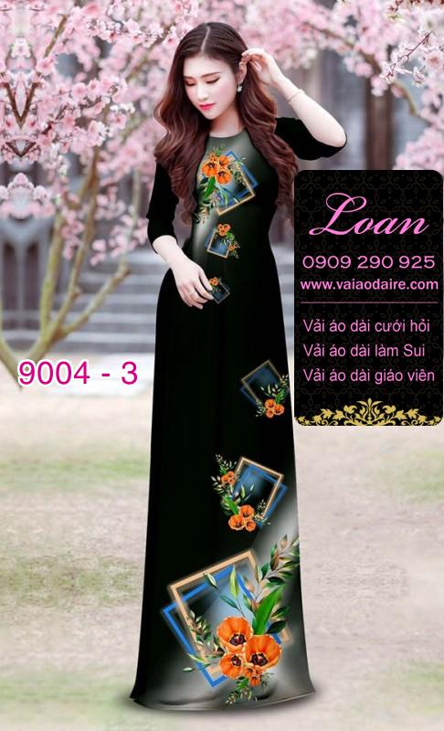 Vải áo dài hoa 3D