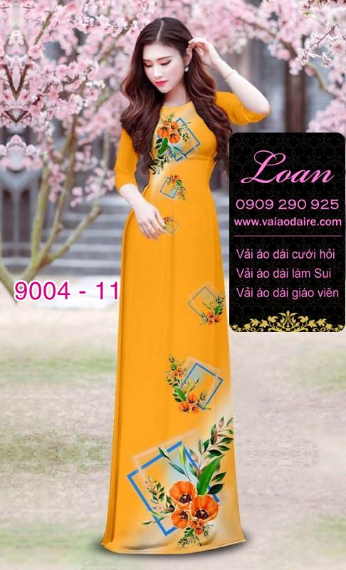 Vải áo dài hoa 3D